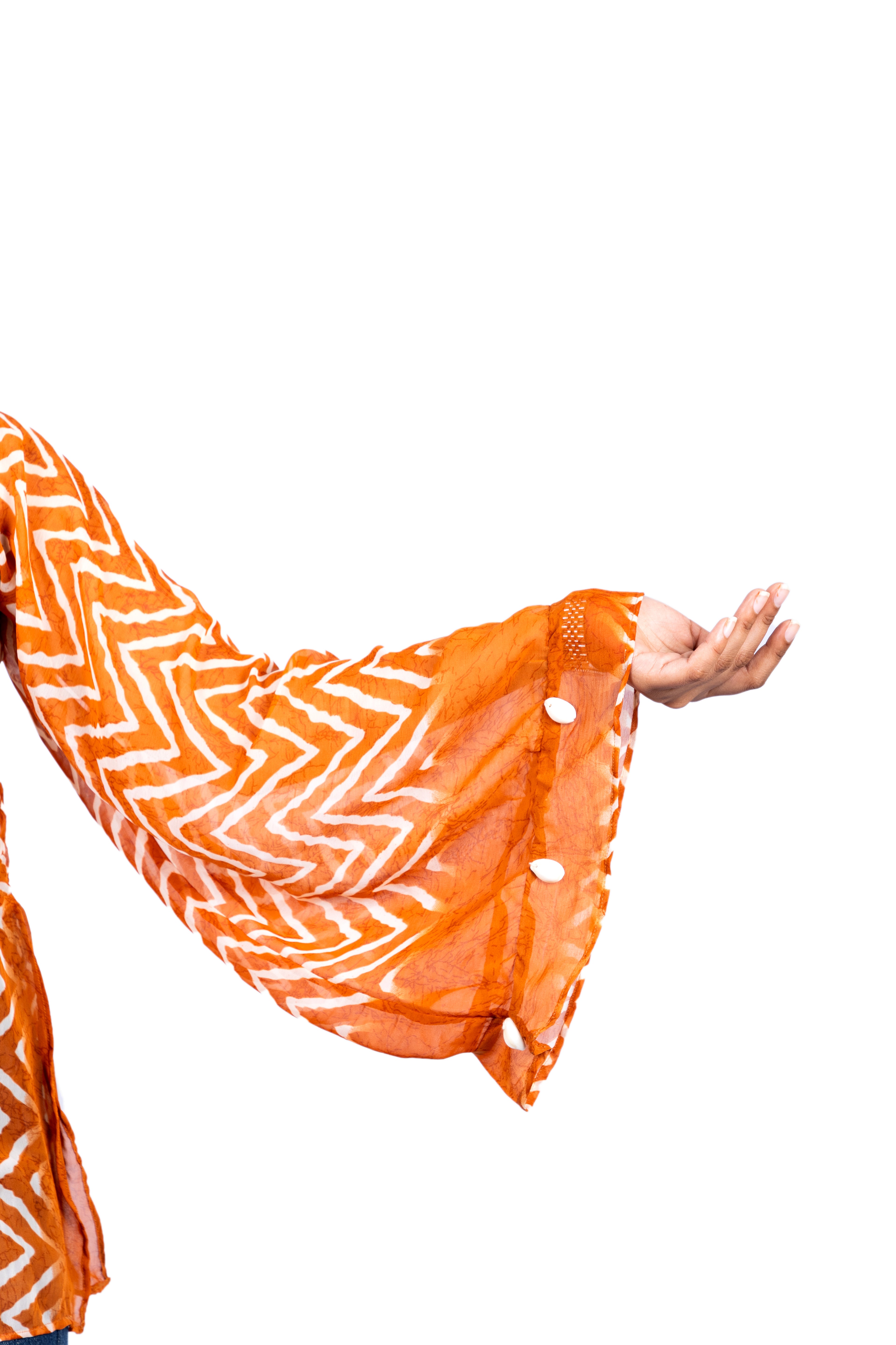 Chevron Print Oversized Shirt