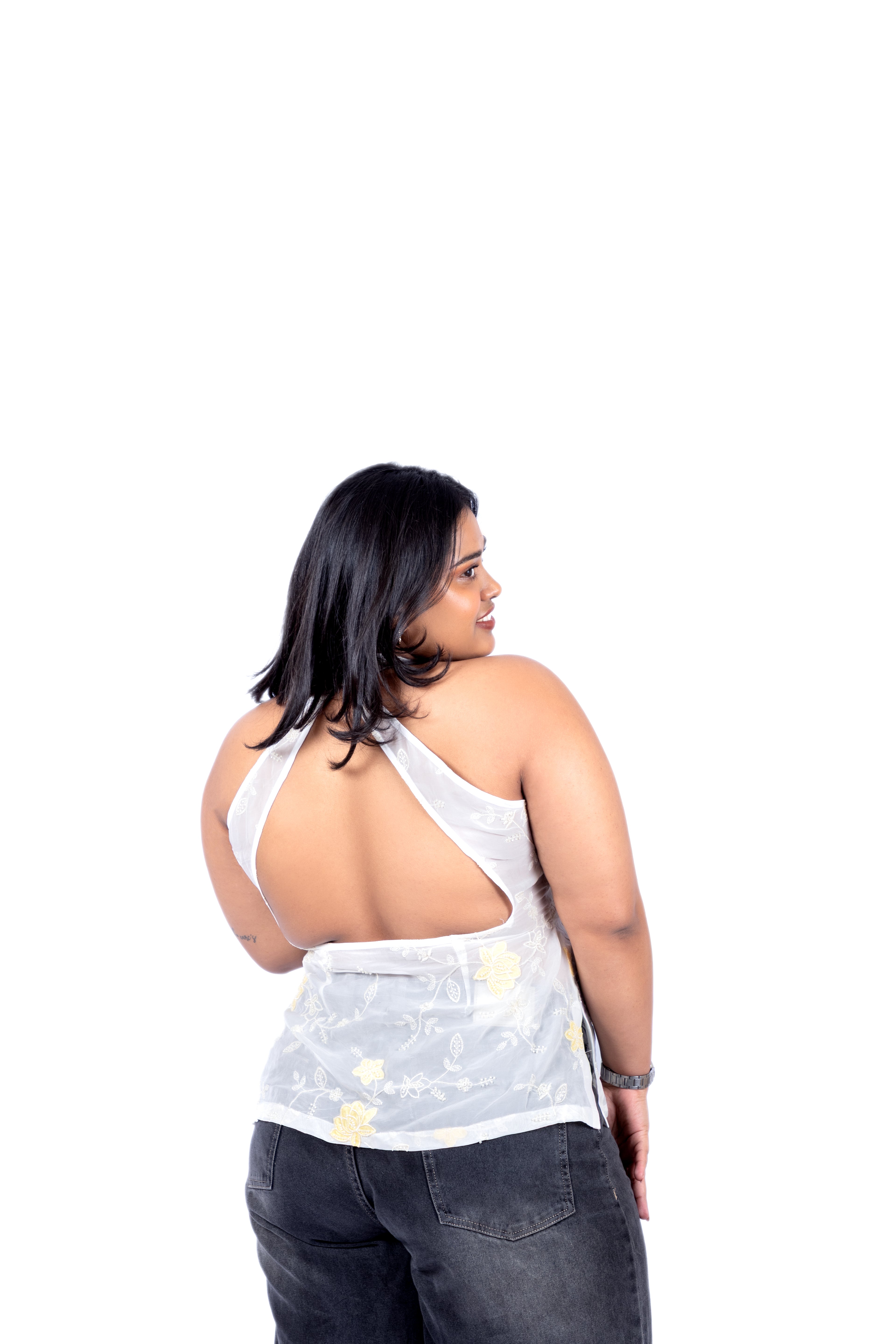 Floral Sheer Overlay Top