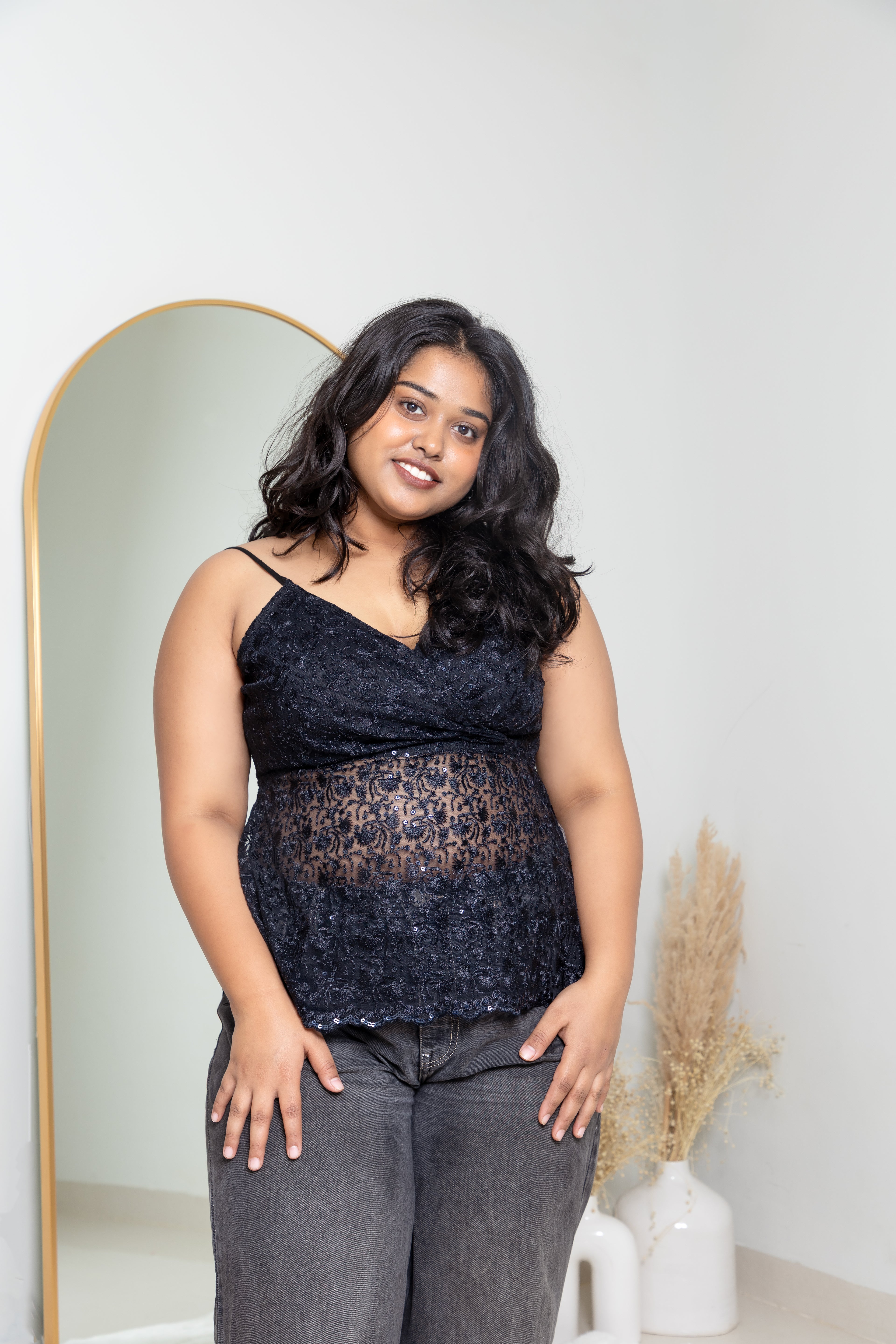 Midnight Lace Cami Top