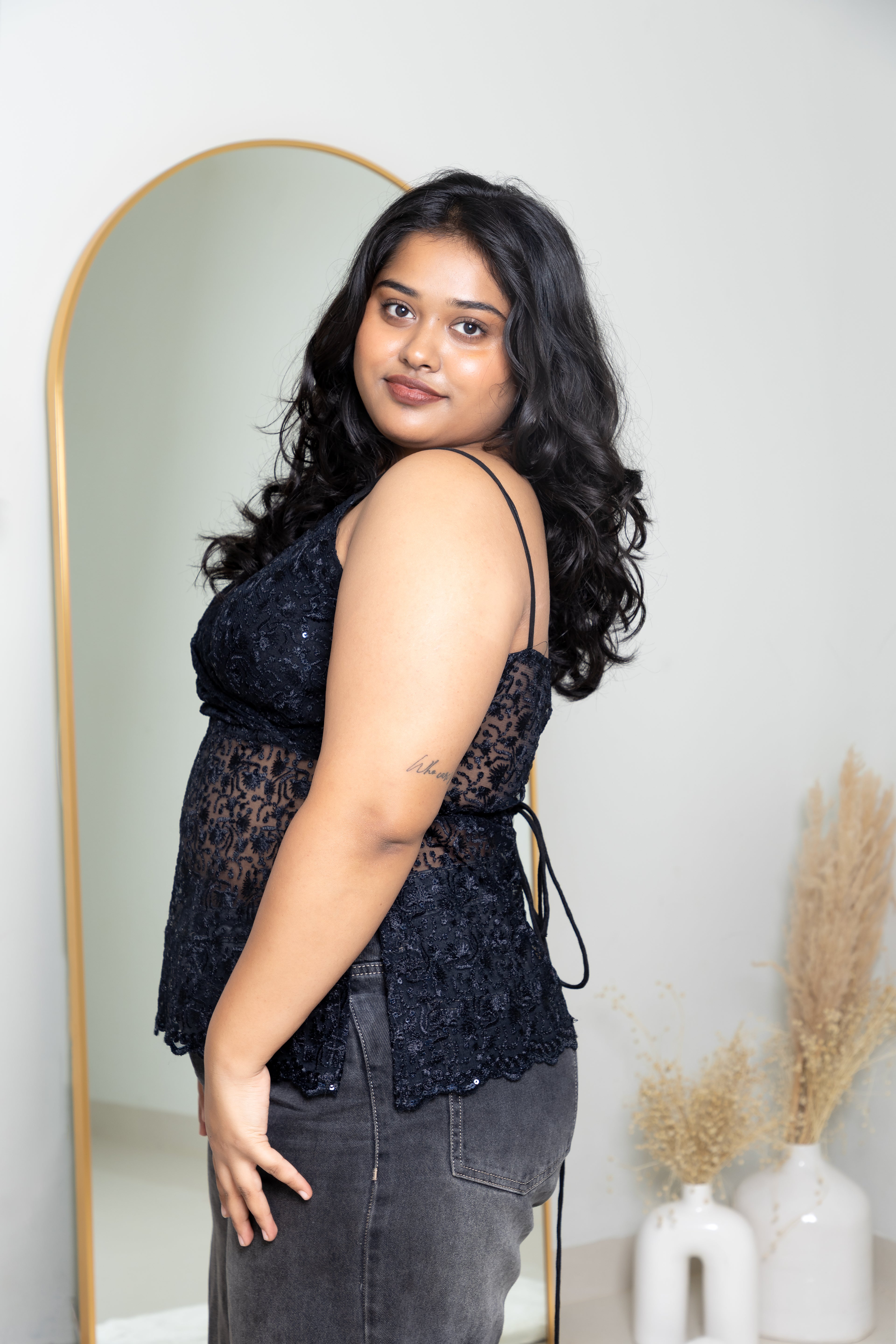 Midnight Lace Cami Top