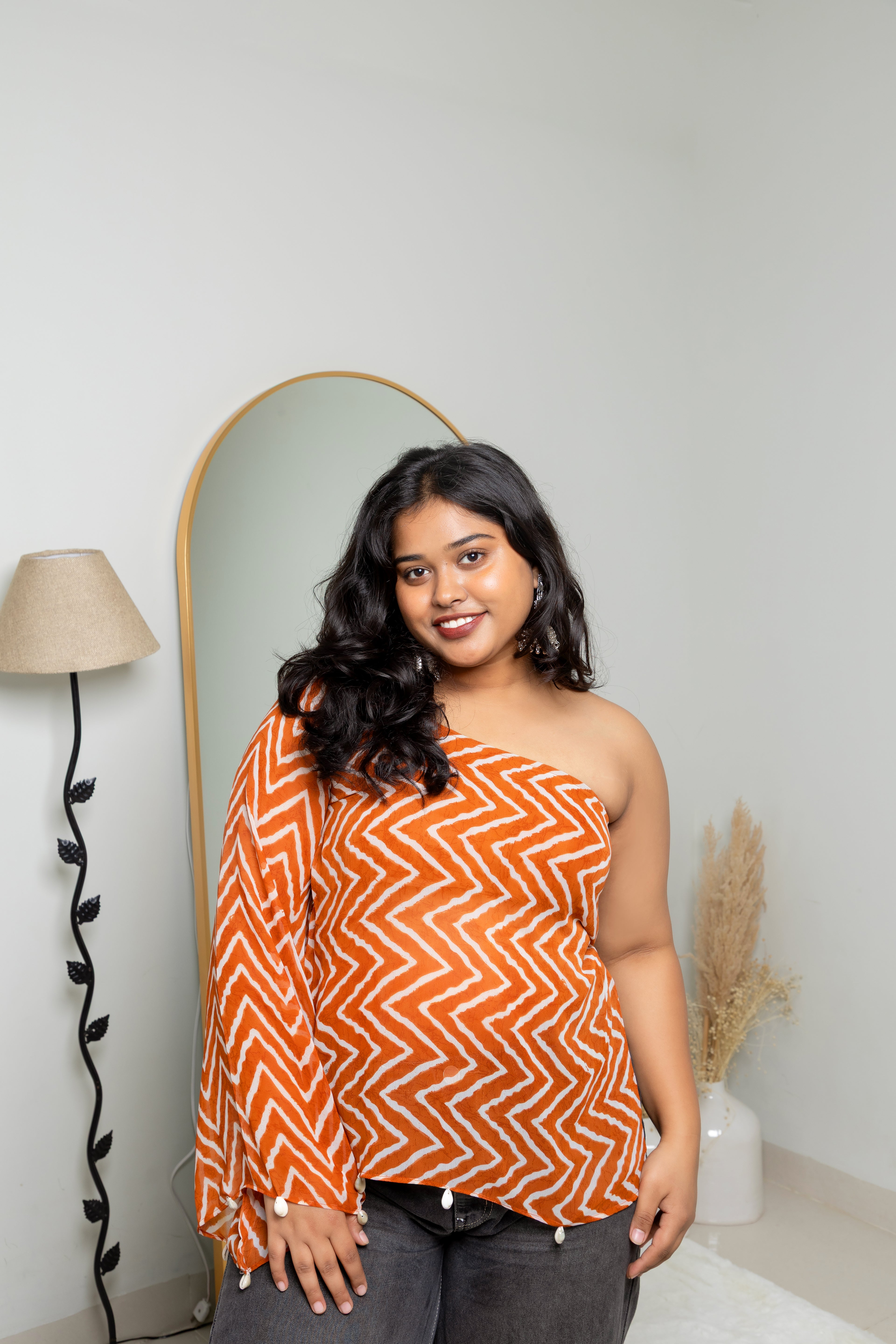 Narangi Lahar One-Shoulder Top