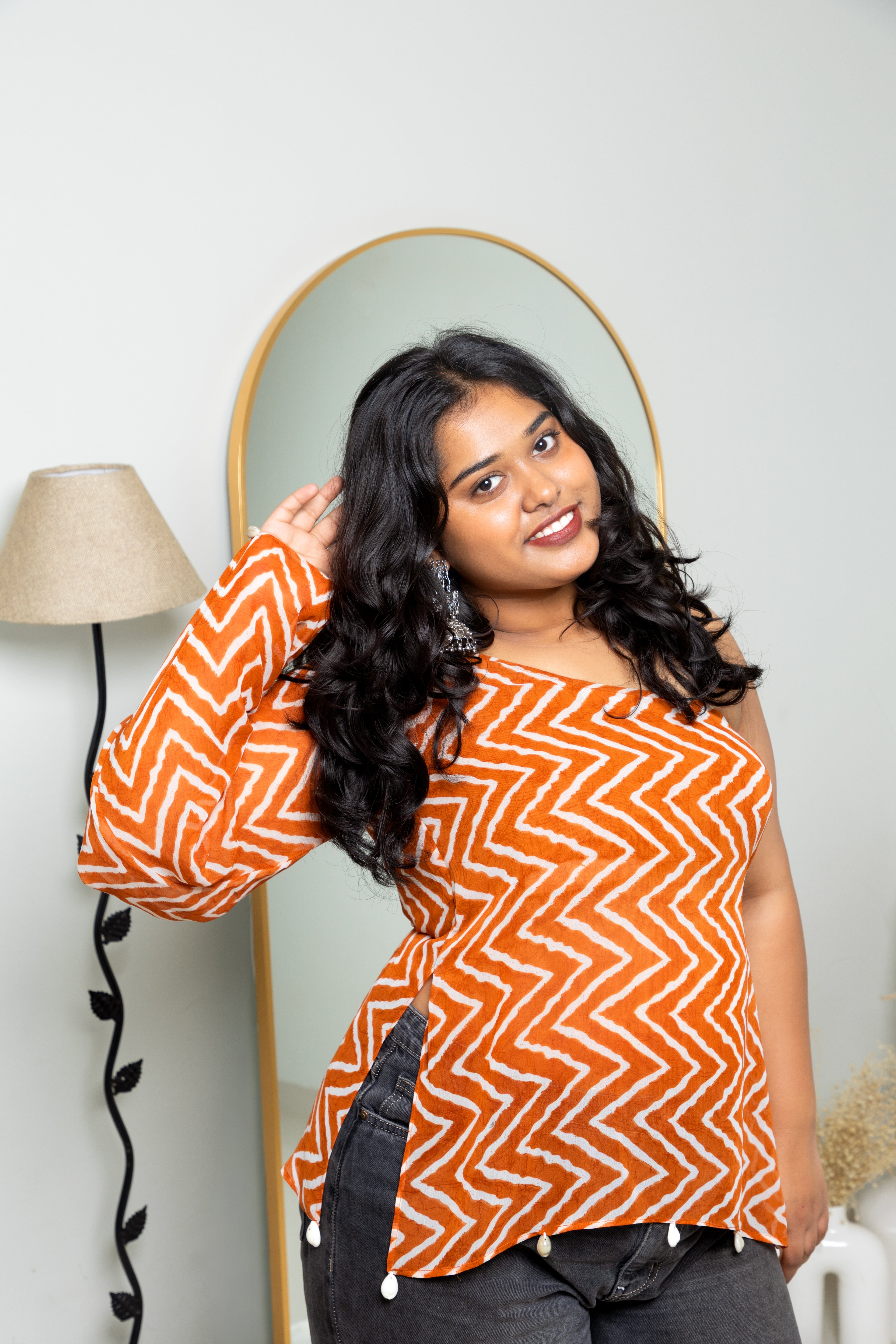 Narangi Lahar One-Shoulder Top