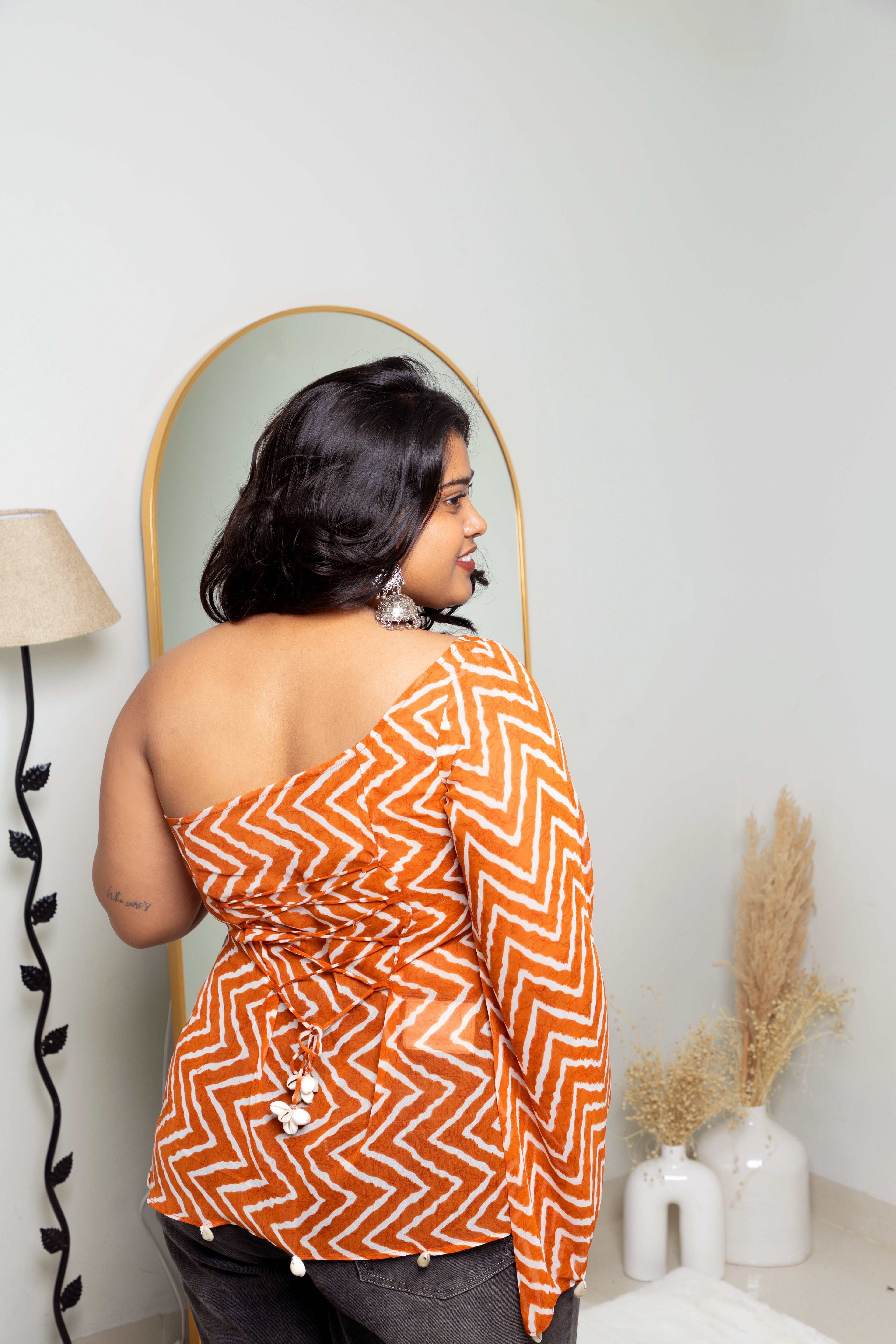 Narangi Lahar One-Shoulder Top